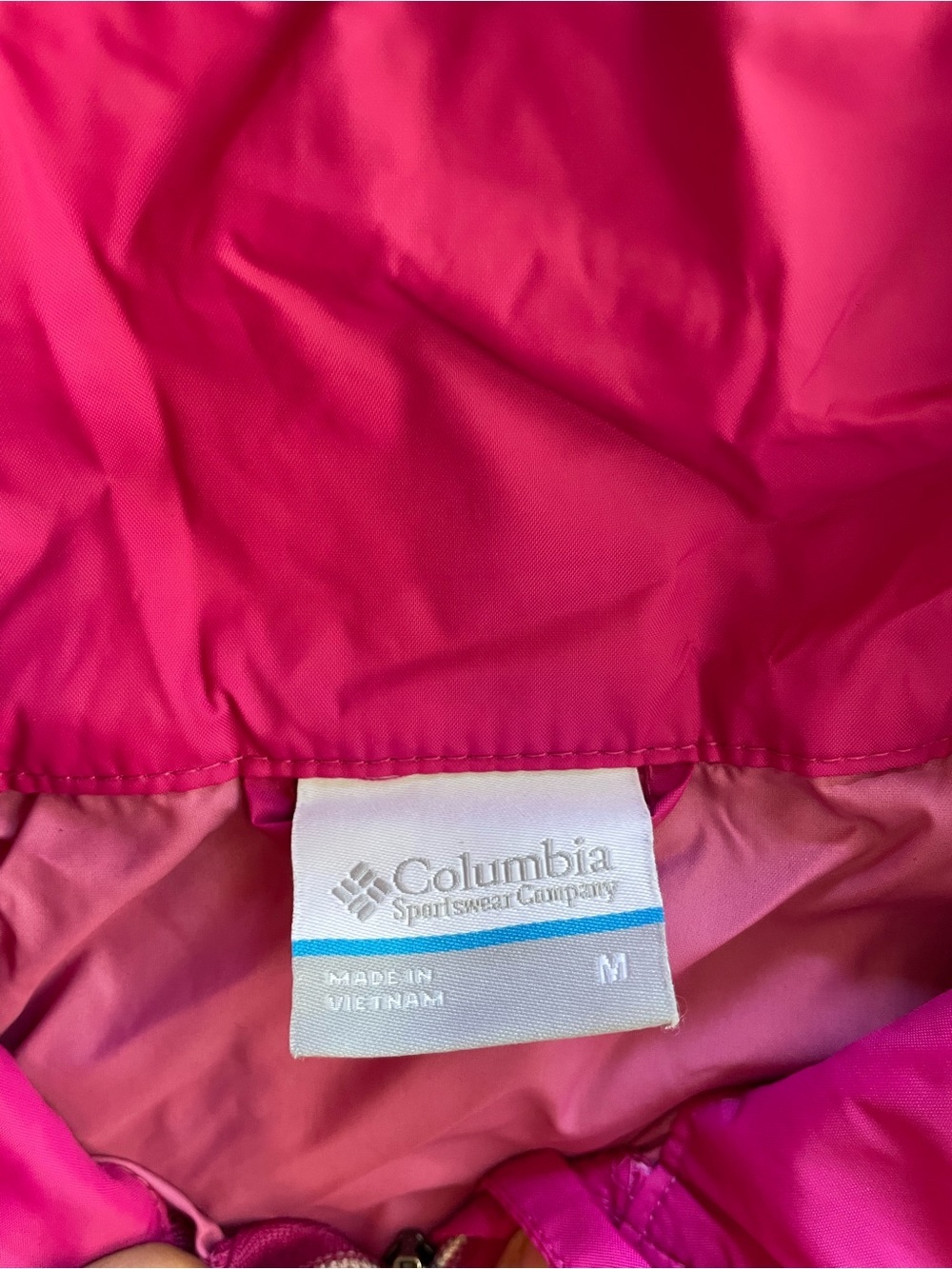 Columbia Women's Bright Fuchsia Hooded Windbreaker Jacket Size Medium - Picture 3 of 9